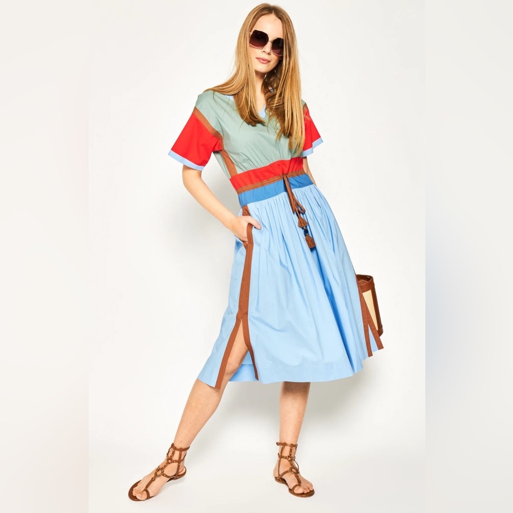 **SOLD**Tory Burch color block poplin dress
